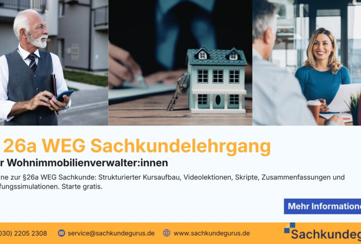 Stressfrei die Sachkundeprüfung zum zertifizierten Verwalter bestehen – ohne Risiko.